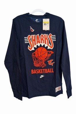 Nike Sharks Graphic Long Sleeve Basketball T Shirt Mens Size small  Navy Blue